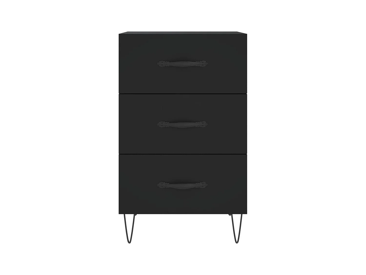 Cumming  Table de chevet noir 40x40x66 cm bois d'ingénierie