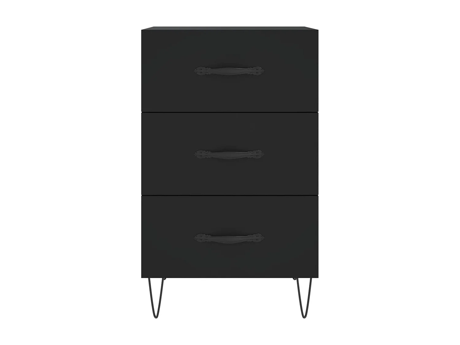 Cumming  Table de chevet noir 40x40x66 cm bois d'ingénierie