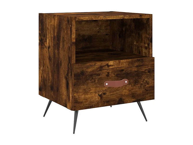 Cala  Comodino Rovere Fumo 40x35x47,5 cm in Legno Multistrato