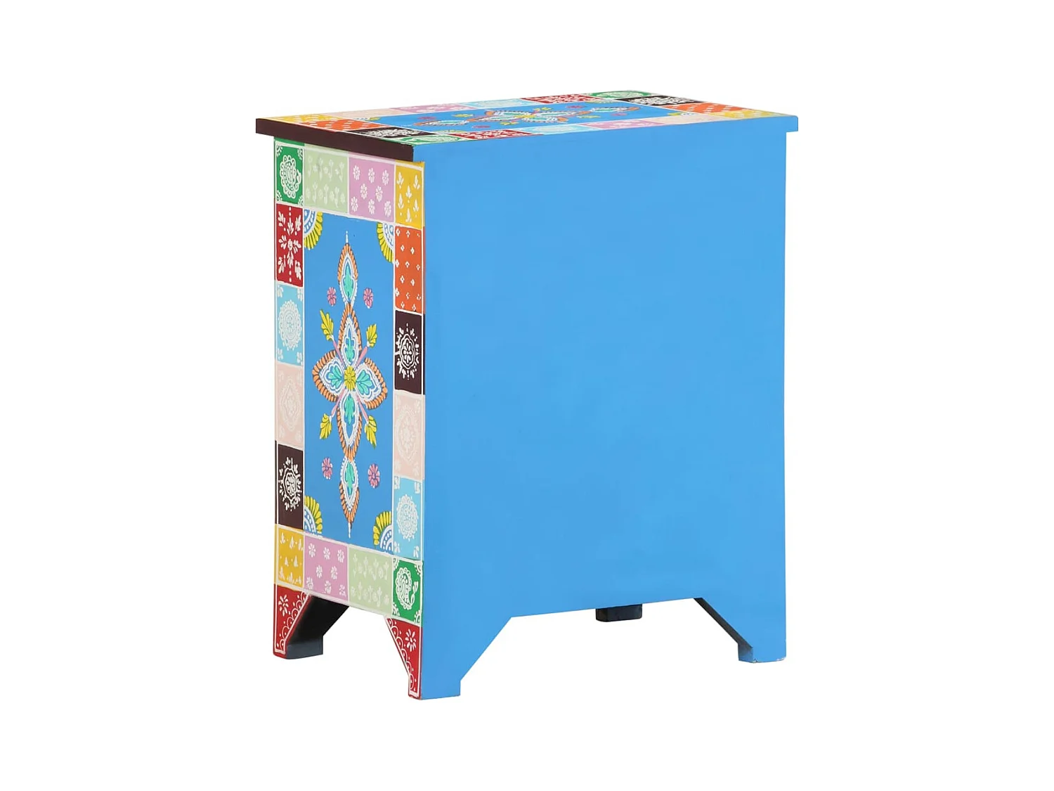 Garden Furniture -  Table de chevet peinte à la main 40x30x50 cm Bois de manguier