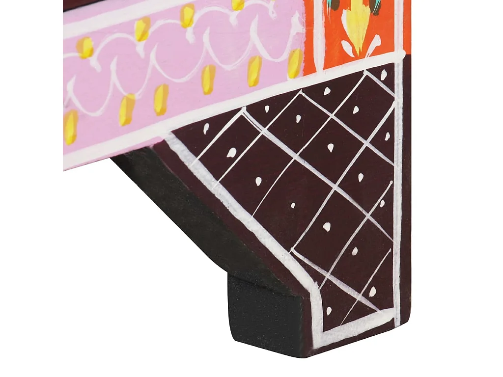 Garden Furniture -  Table de chevet peinte à la main 40x30x50 cm Bois de manguier