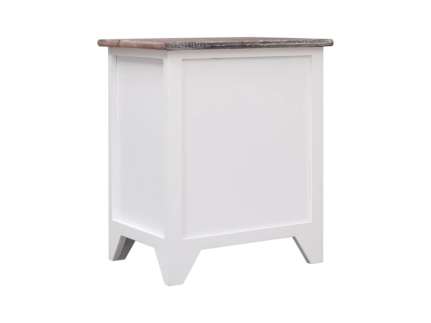 Relor  Table de chevet Marron et blanc 38x28x45 cm Bois de Paulownia