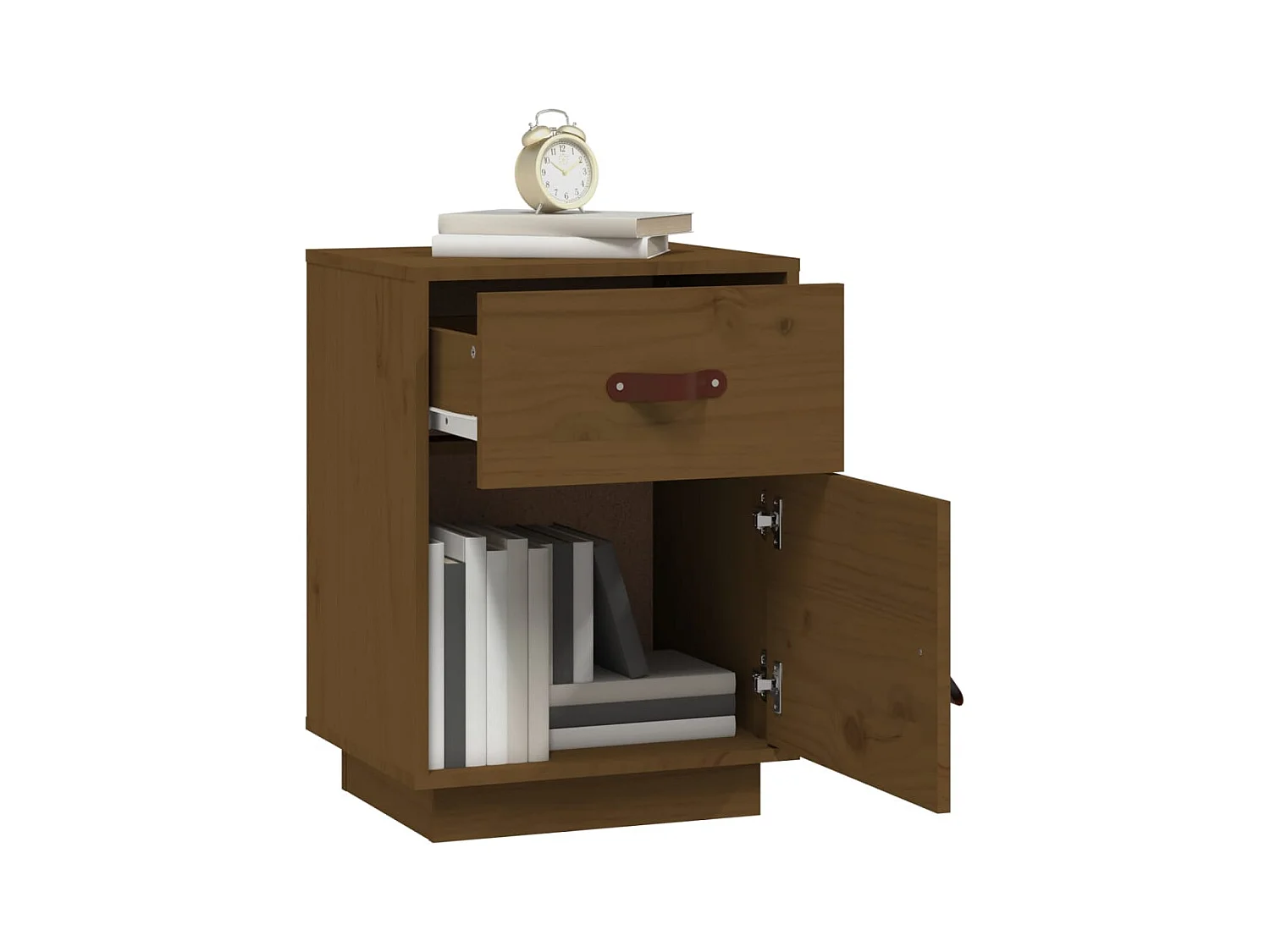 Yaldir  Tables de chevet 2pcs Marron miel 40x34x55cm Bois de pin massif