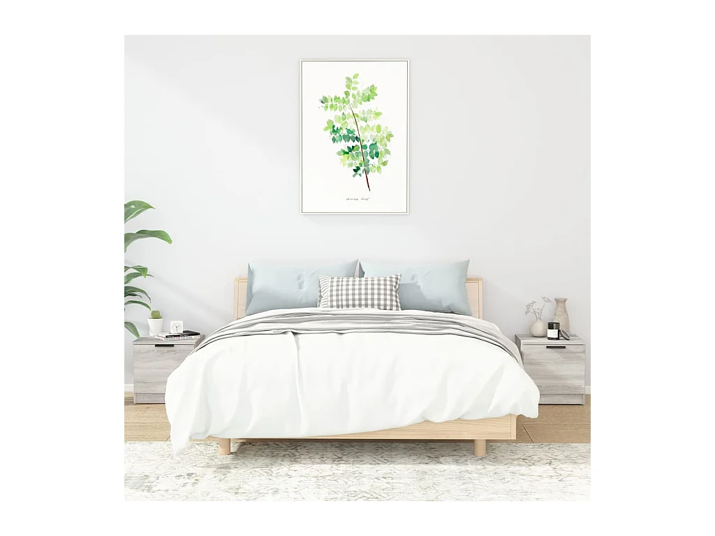 Pekela  Tables de chevet 2 pcs Sonoma gris 40x39x40 cm