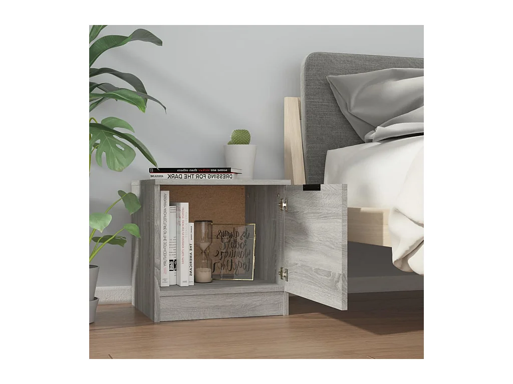 Pekela  Tables de chevet 2 pcs Sonoma gris 40x39x40 cm