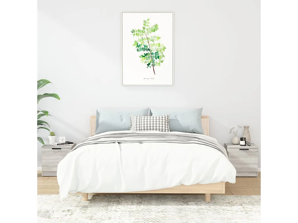 Pekela  Nachttische 2 Stk. Grau Sonoma 40x39x40 cm