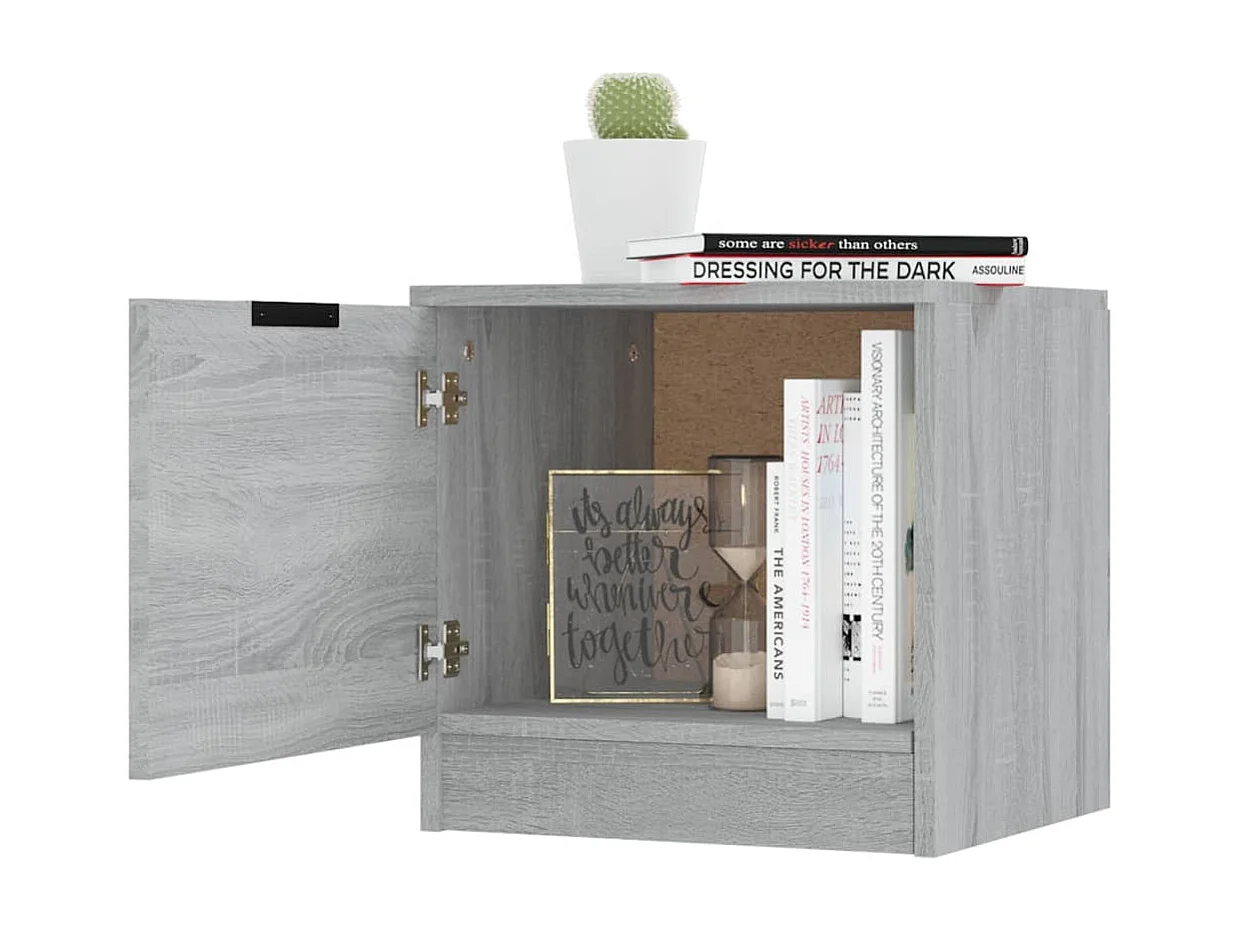 Pekela  Nachttische 2 Stk. Grau Sonoma 40x39x40 cm