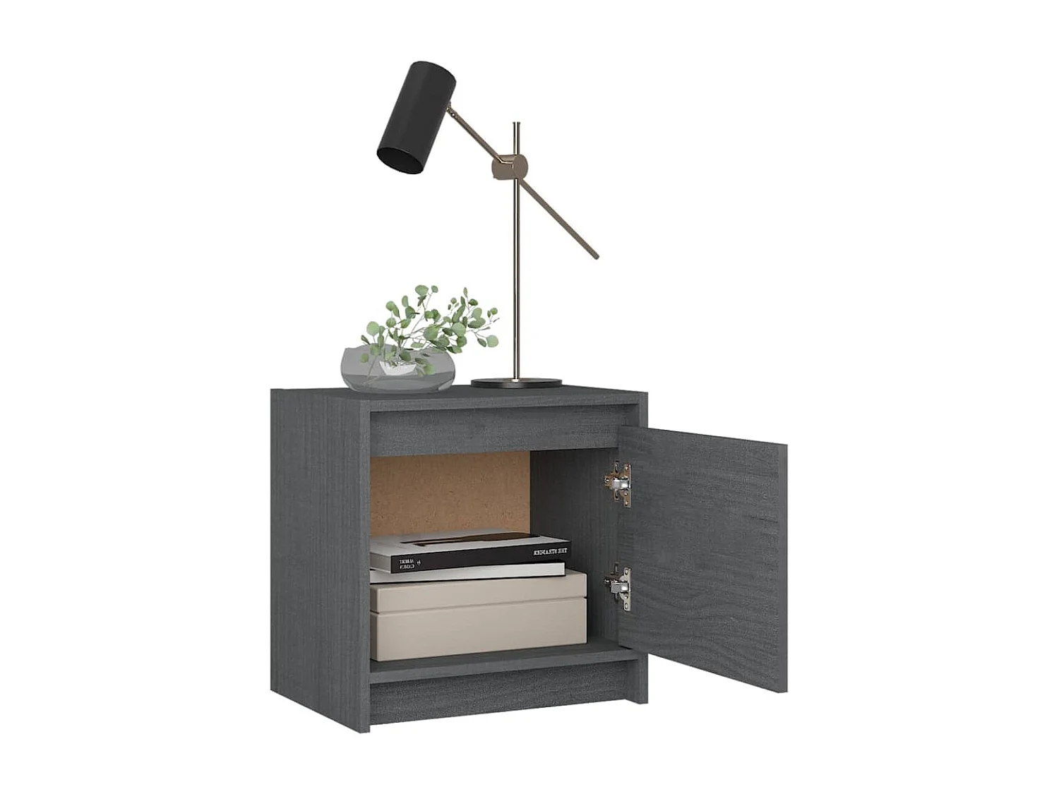 Assaria  Tables de chevet 2 pcs Gris 40x30,5x40 cm Bois de pin massif