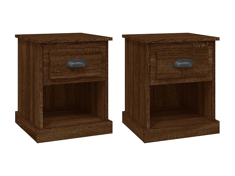Cicero  Tables de chevet 2pcs chêne marron 39x39x47,5cm bois ingénierie