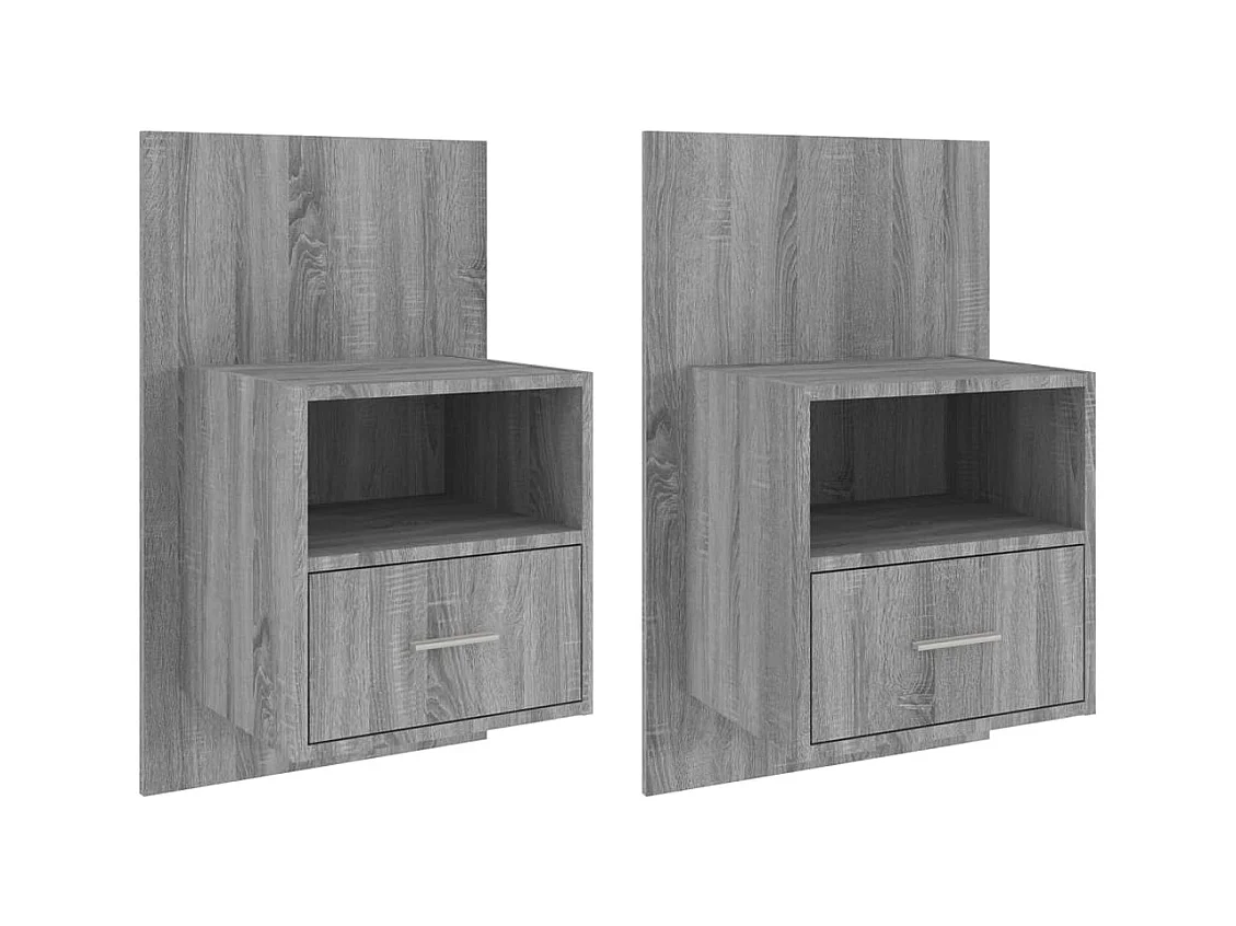 Bella Marie  Tables de chevet murales 2 pcs Sonoma gris
