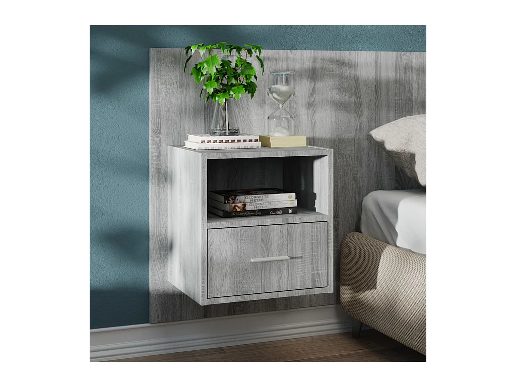 Bella Marie  Tables de chevet murales 2 pcs Sonoma gris