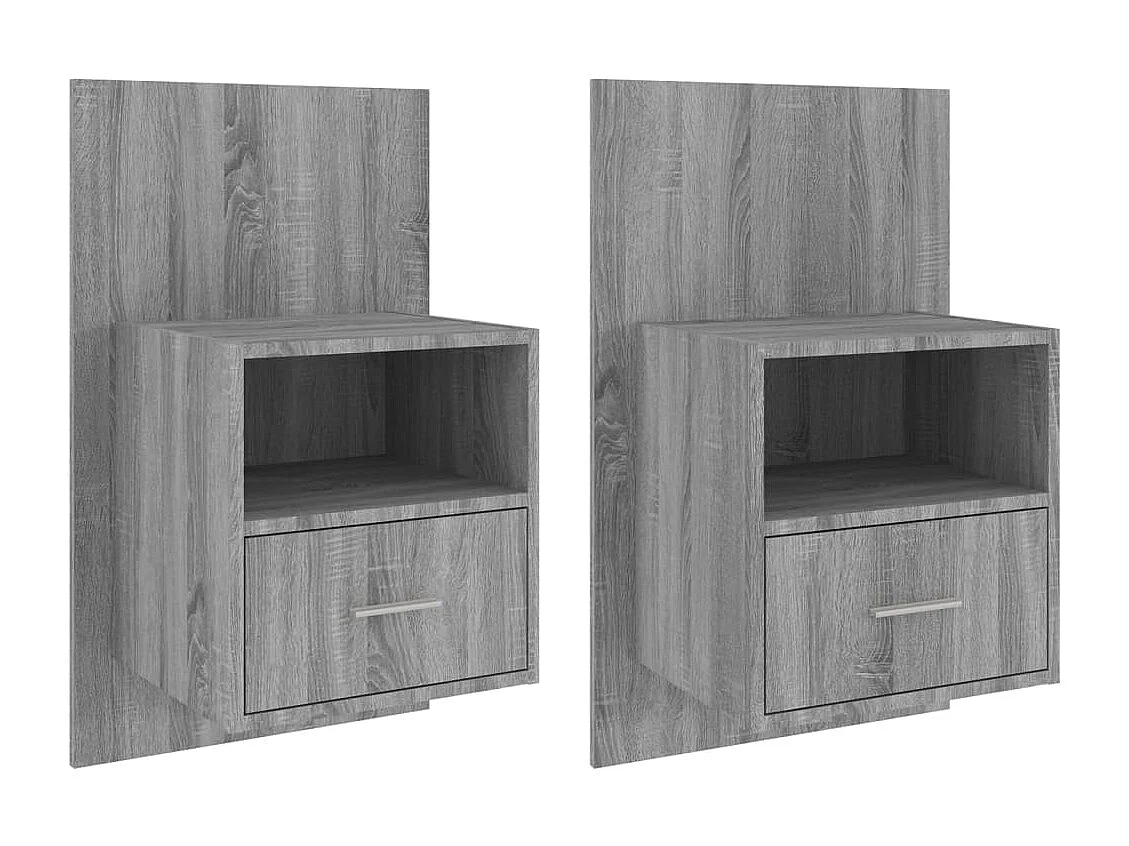 Bella Marie  Tables de chevet murales 2 pcs Sonoma gris