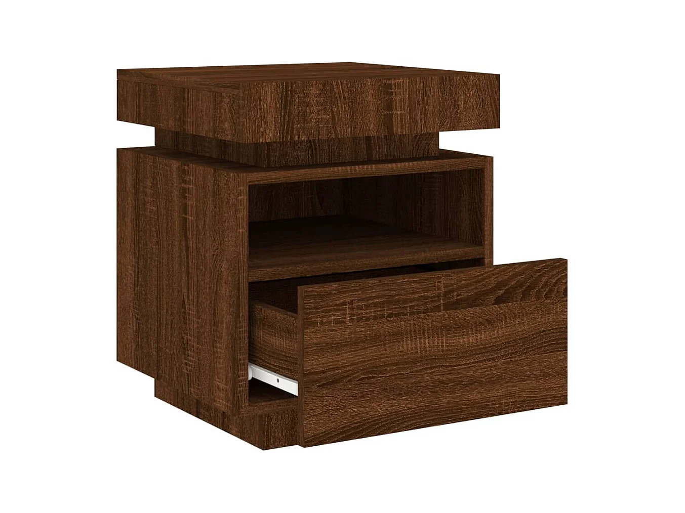 Josane  Armoires de chevet avec lumières LED 2 pcs chêne marron