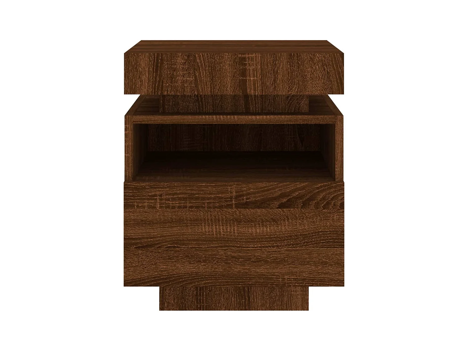 Josane  Armoires de chevet avec lumières LED 2 pcs chêne marron