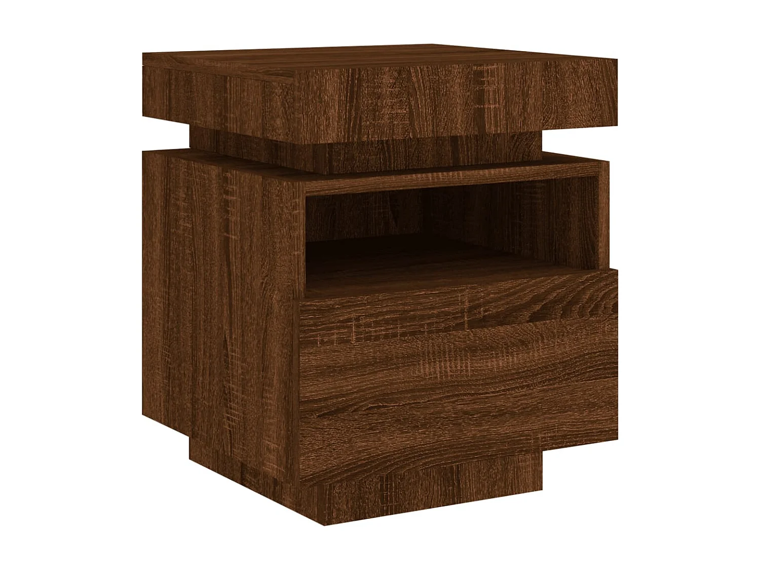 Josane  Armoires de chevet avec lumières LED 2 pcs chêne marron