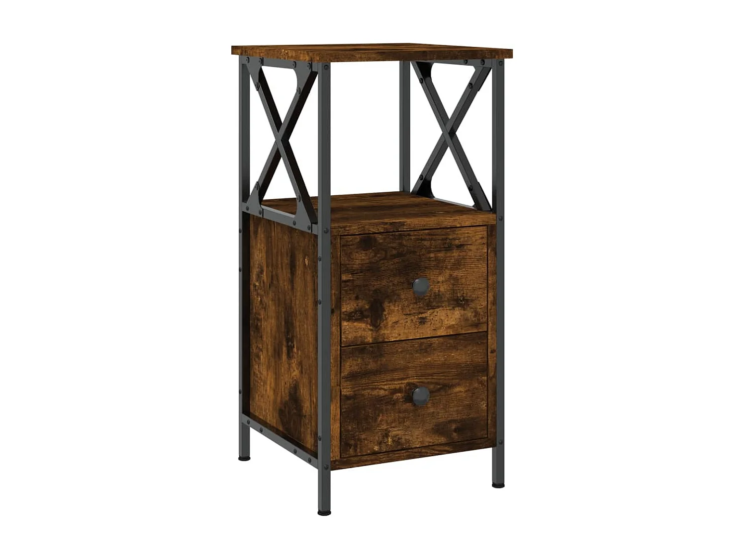 Quinn Hope  Comodino Rovere Fumo 34x35,5x70 cm in Legno Multistrato