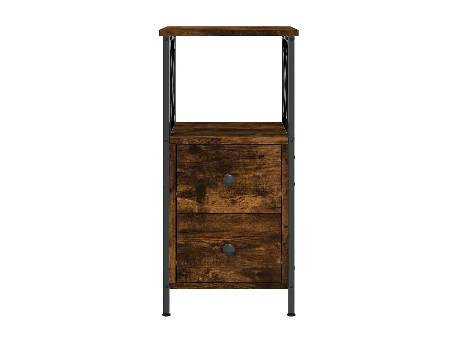 Quinn Hope  Comodino Rovere Fumo 34x35,5x70 cm in Legno Multistrato