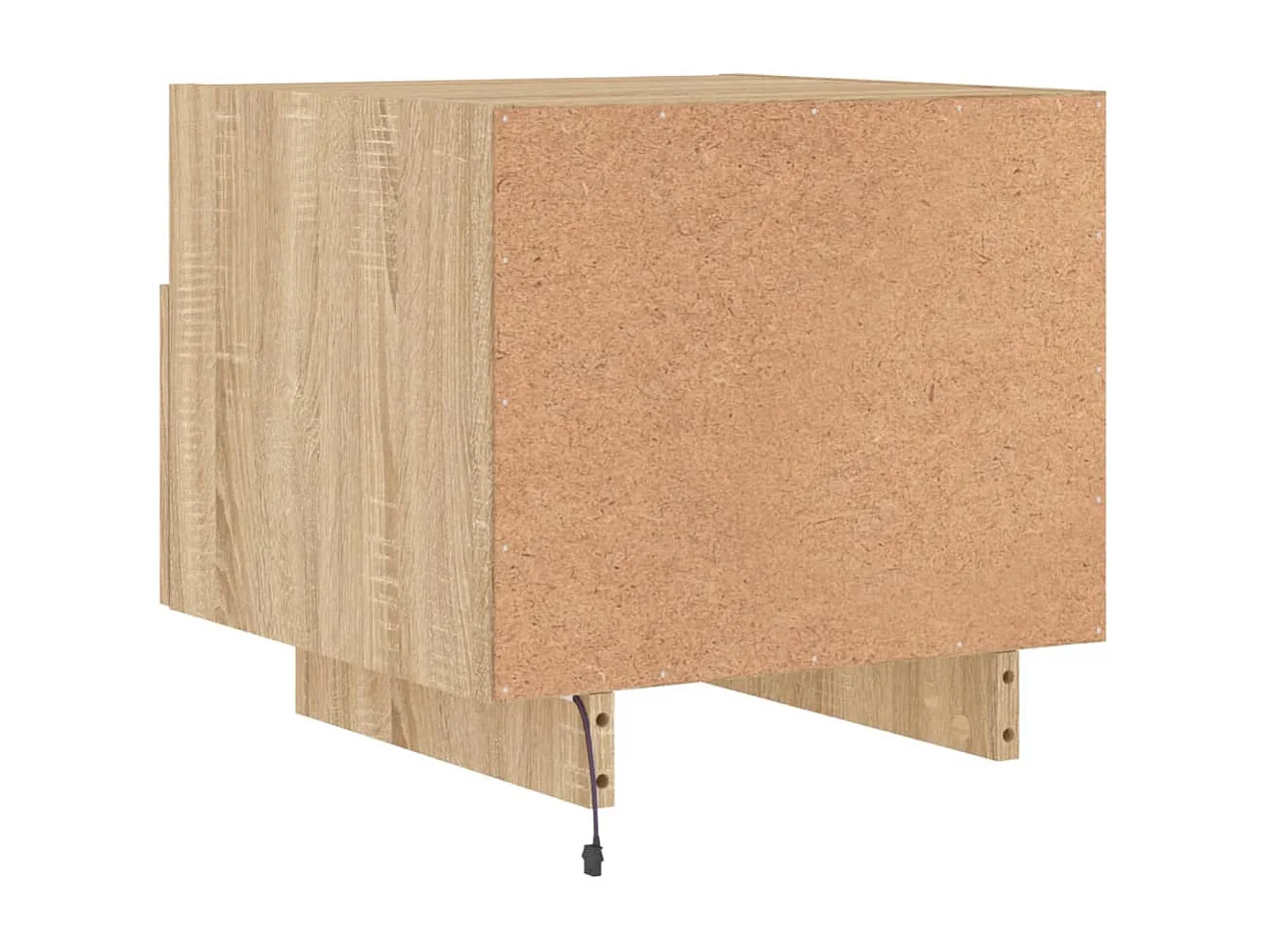 Simo  Table de chevet avec lumières LED chêne sonoma 40x39x37 cm