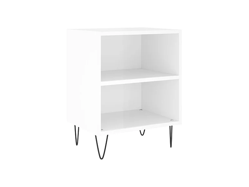 Urond  Table de chevet blanc brillant 40x30x50 cm bois d’ingénierie