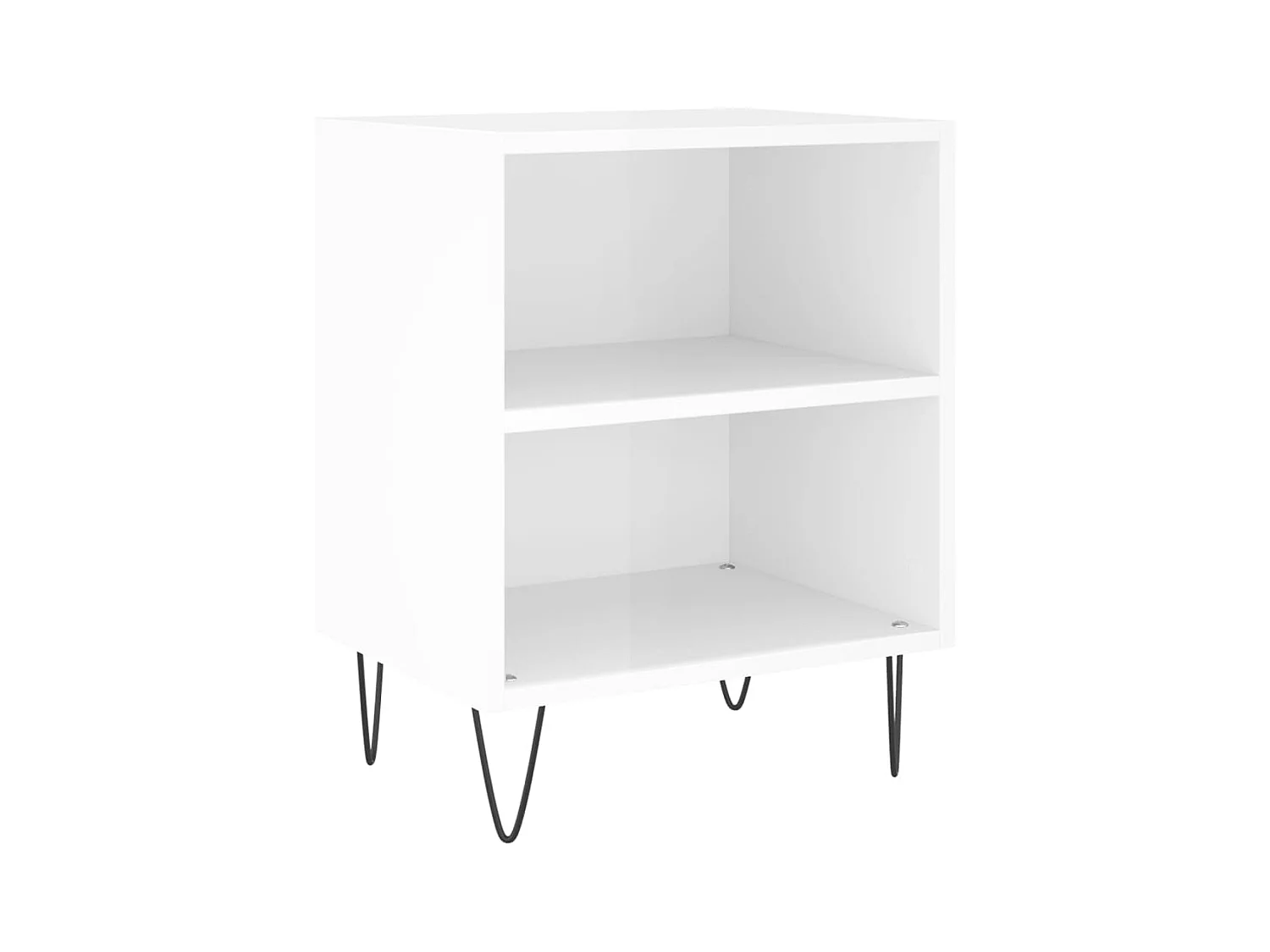 Urond  Comodino Bianco Lucido 40x30x50 cm in Legno Multistrato