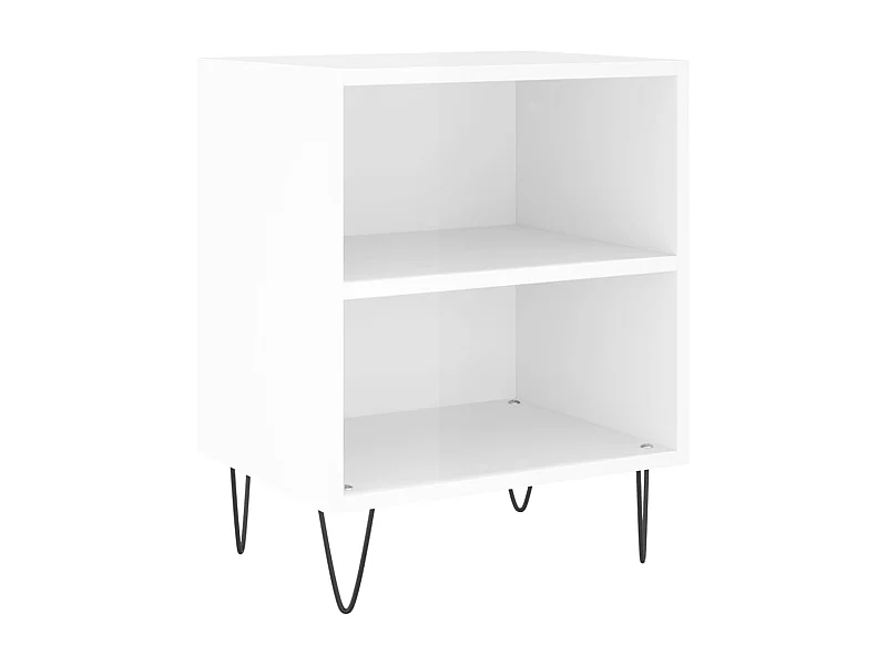 Urond  Comodino Bianco Lucido 40x30x50 cm in Legno Multistrato