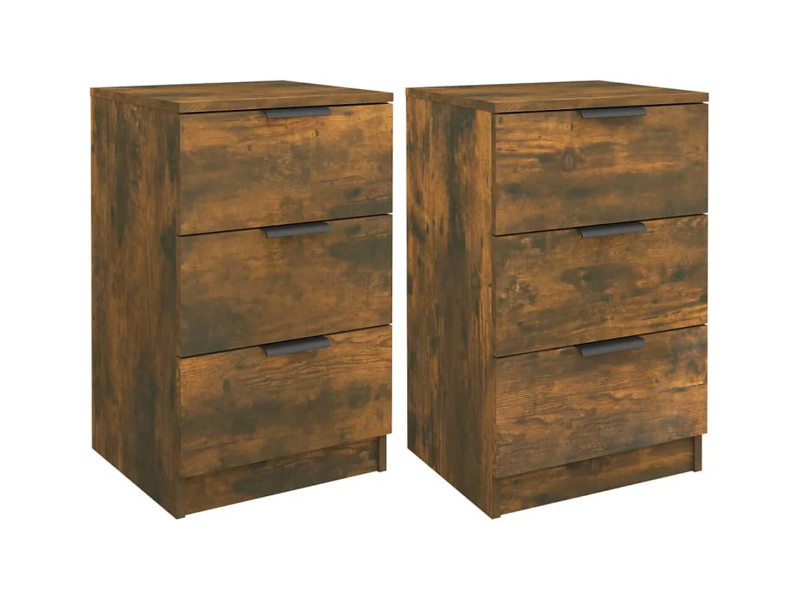 Tucson  Tables de chevet 2 pcs Chêne fumé 40x36x65 cm