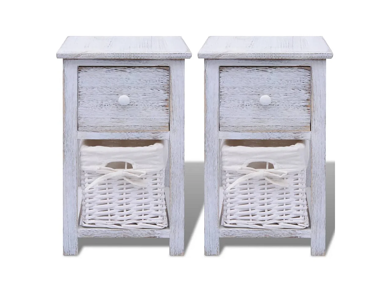 Anwar  Table de chevet 2 pcs Bois Blanc