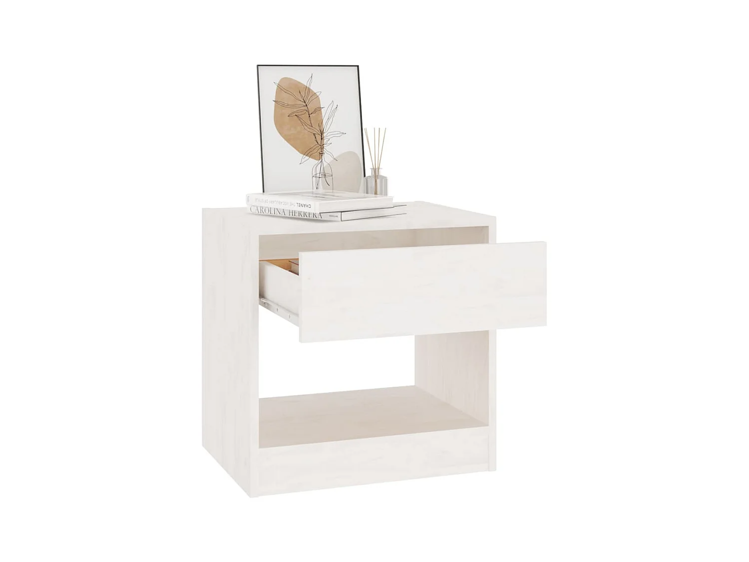 Malrik  Tables de chevet 2 pcs Blanc 40x31x40 cm Bois de pin massif