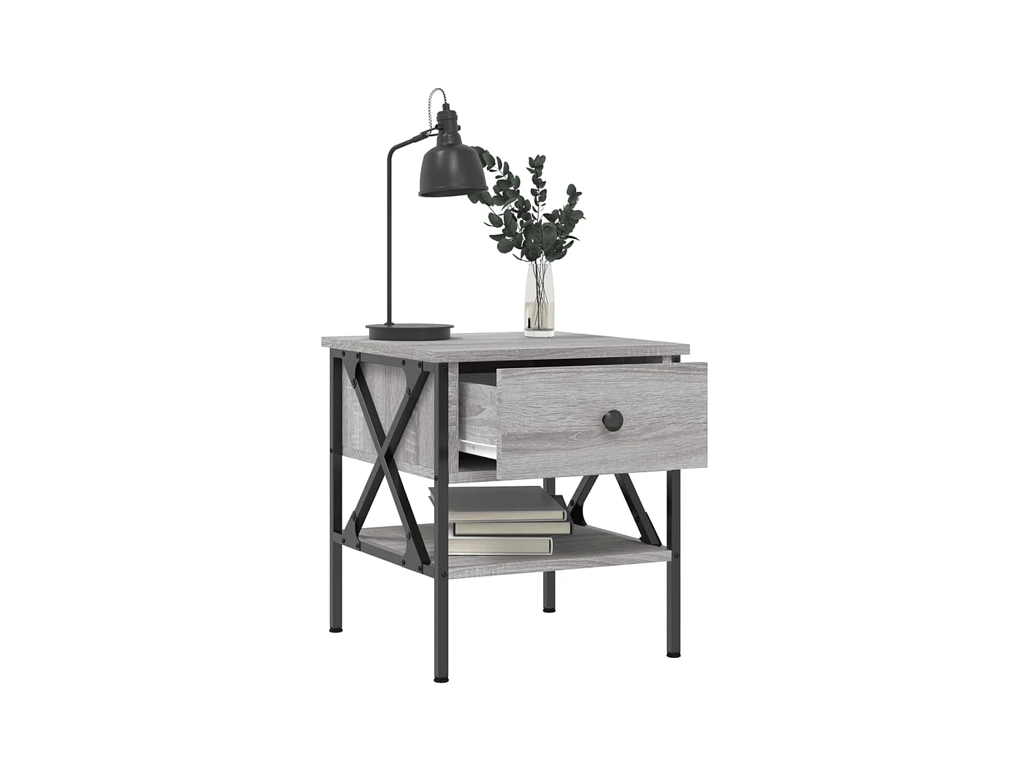 Wit  Tables de chevet 2 pcs sonoma gris 40x42x45 cm bois ingénierie