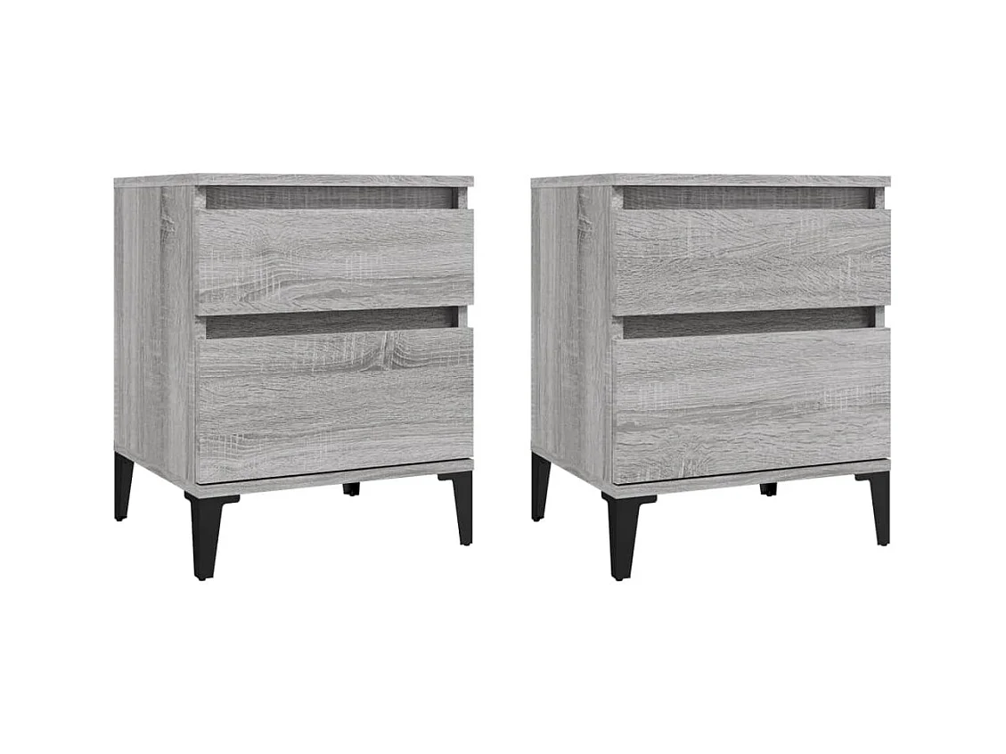 Ramløse  Tables de chevet 2 pcs Sonoma gris 40x35x50 cm