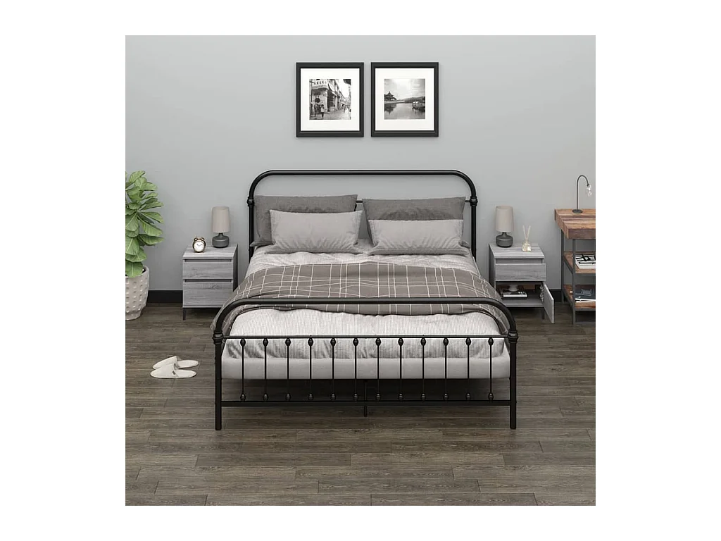 Ramløse  Tables de chevet 2 pcs Sonoma gris 40x35x50 cm