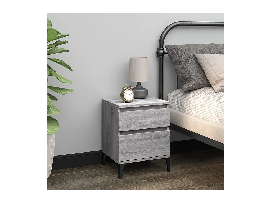Ramløse  Tables de chevet 2 pcs Sonoma gris 40x35x50 cm