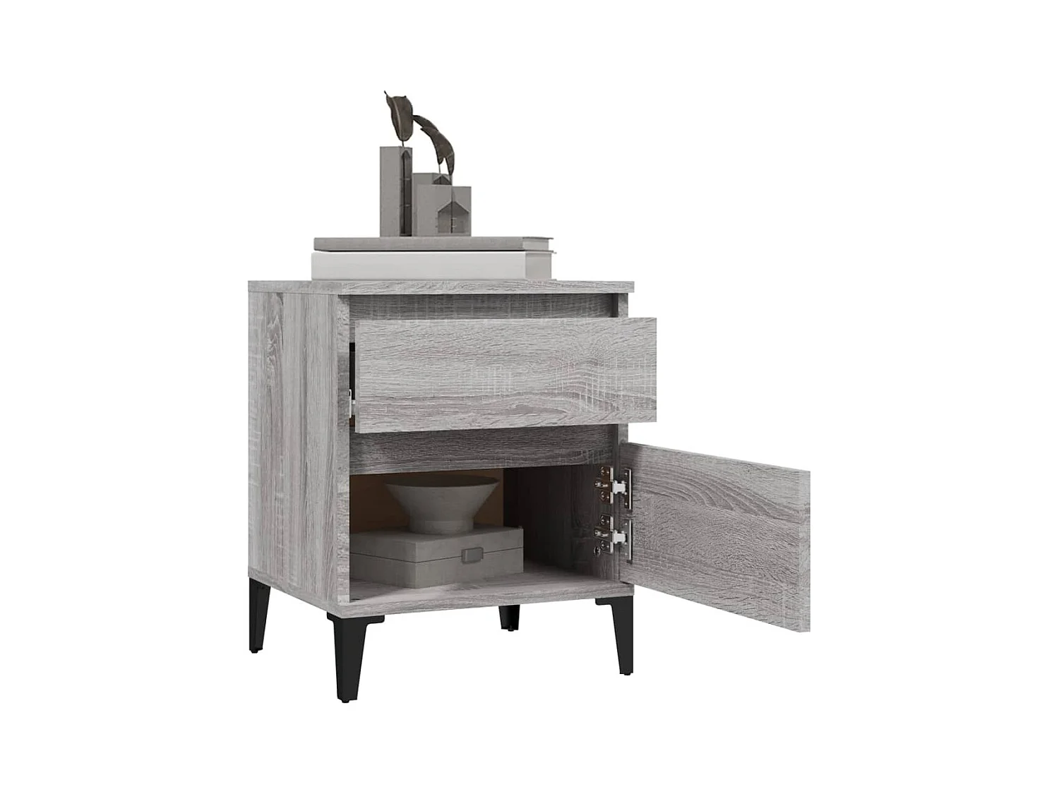 Ramløse  Tables de chevet 2 pcs Sonoma gris 40x35x50 cm