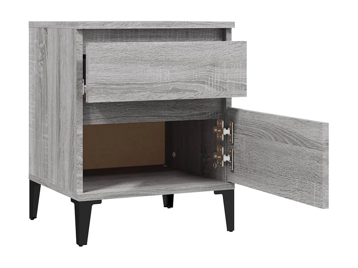 Ramløse  Tables de chevet 2 pcs Sonoma gris 40x35x50 cm