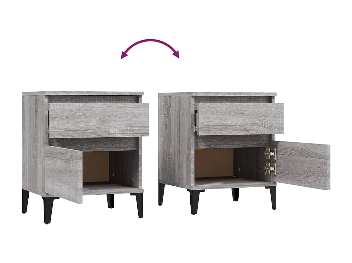 Ramløse  Tables de chevet 2 pcs Sonoma gris 40x35x50 cm