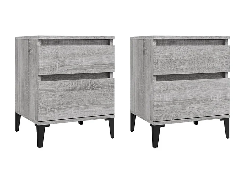 Ramløse  Comodino 2 pz Grigio Sonoma 40x35x50 cm