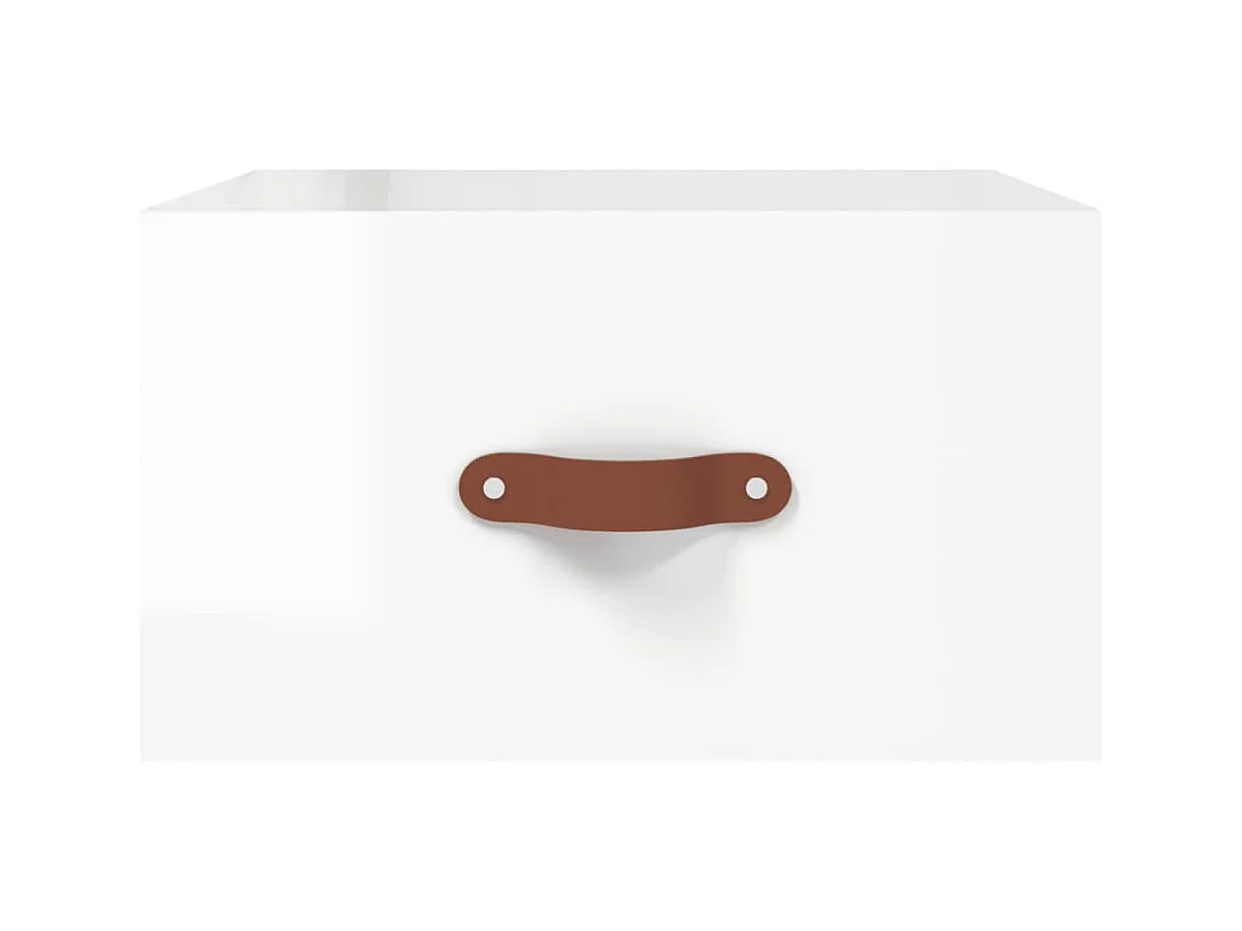 Brackettville  Tables de chevet murales 2 pcs blanc brillant 35x35x20 cm