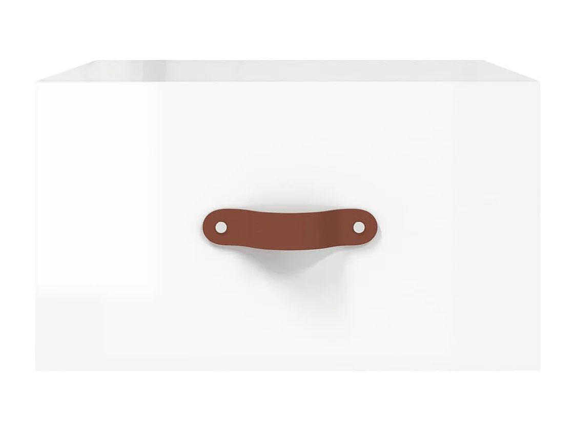 Brackettville  Tables de chevet murales 2 pcs blanc brillant 35x35x20 cm