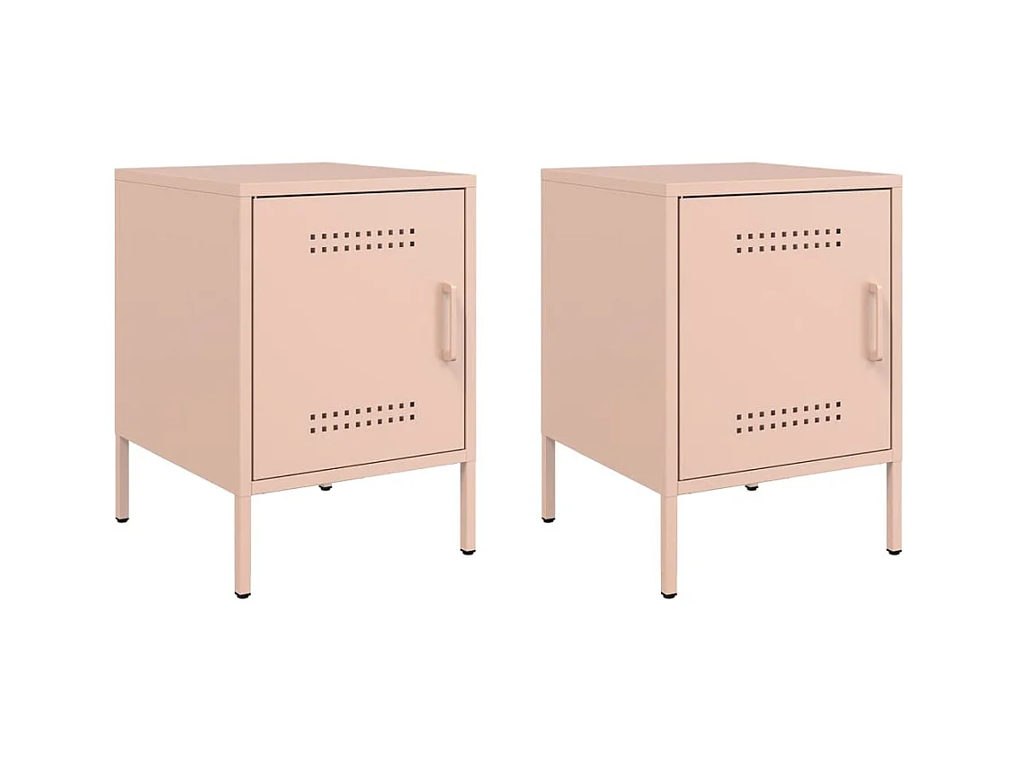 Adam Scott  Tables de chevet 2 pcs rose 36x39x50,5 cm acier