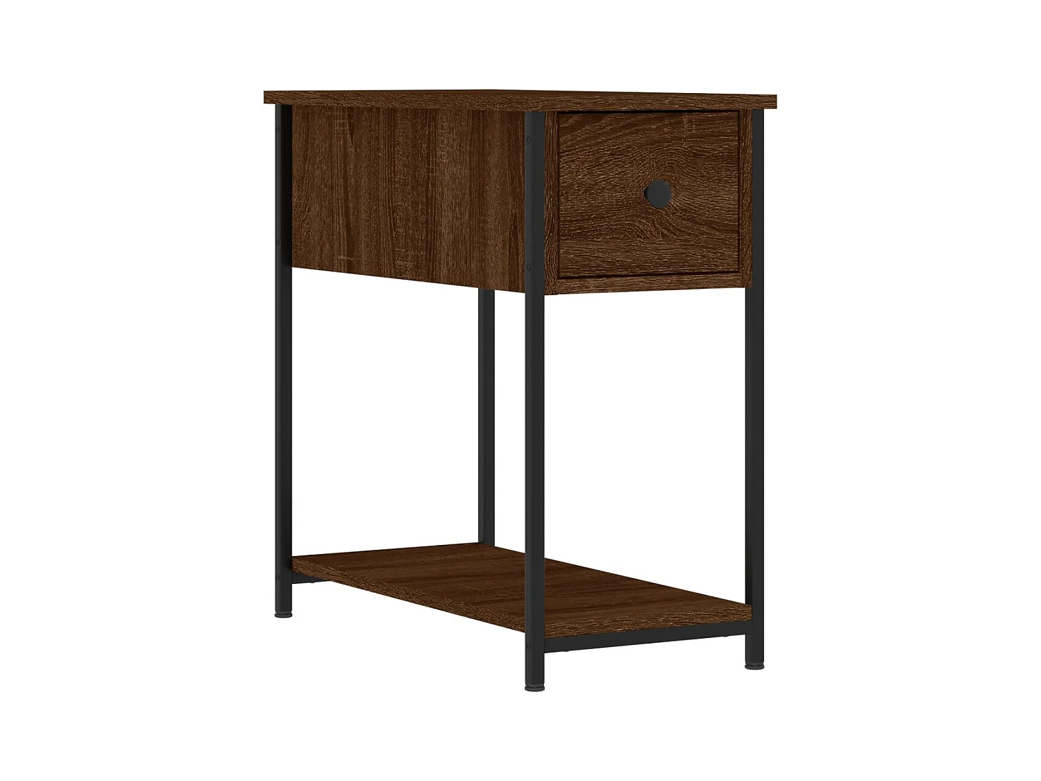 Thera  Mesita de noche madera de ingeniería marrón roble 30x60x60 cm