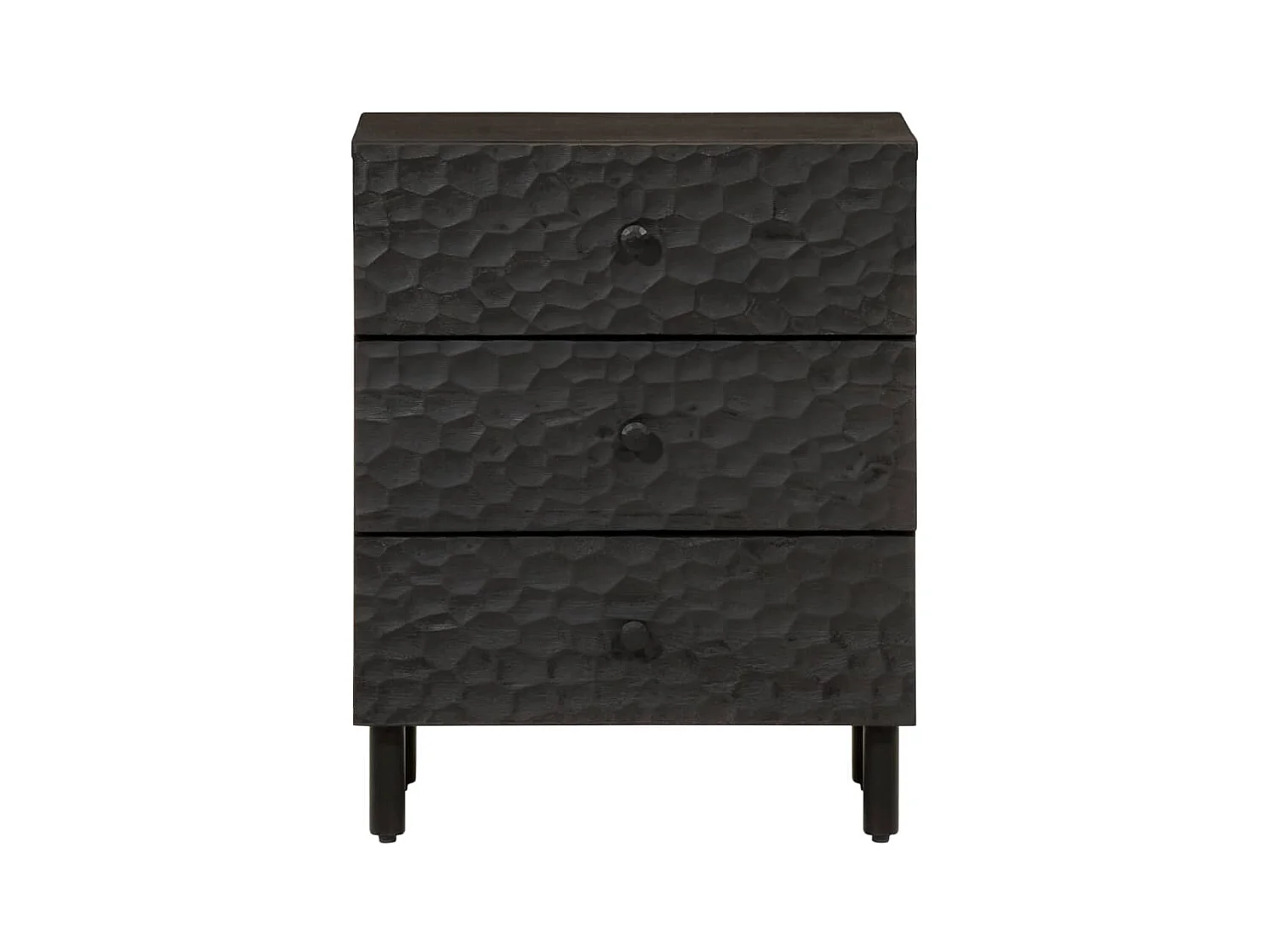 Asrin  Table de chevet noir 50x33x60 cm bois de manguier massif