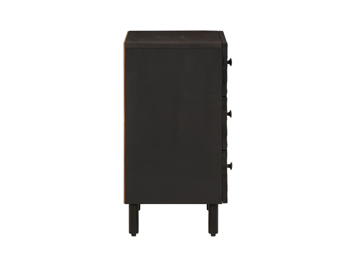 Asrin  Table de chevet noir 50x33x60 cm bois de manguier massif