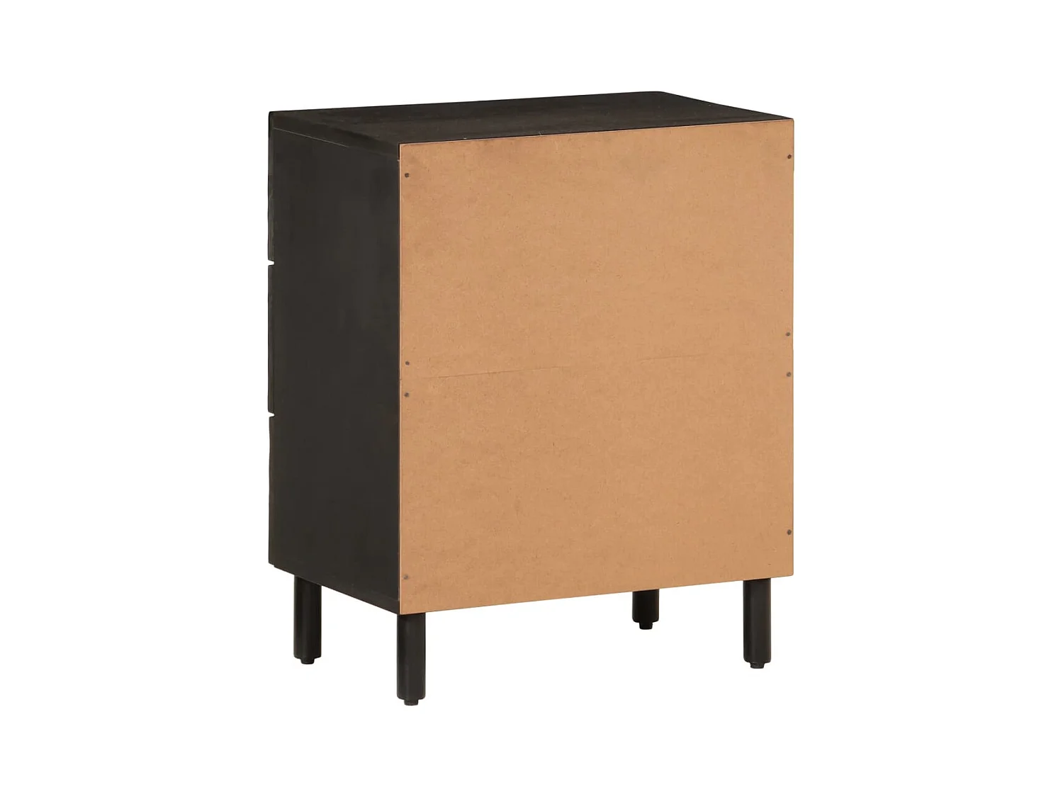 Asrin  Table de chevet noir 50x33x60 cm bois de manguier massif