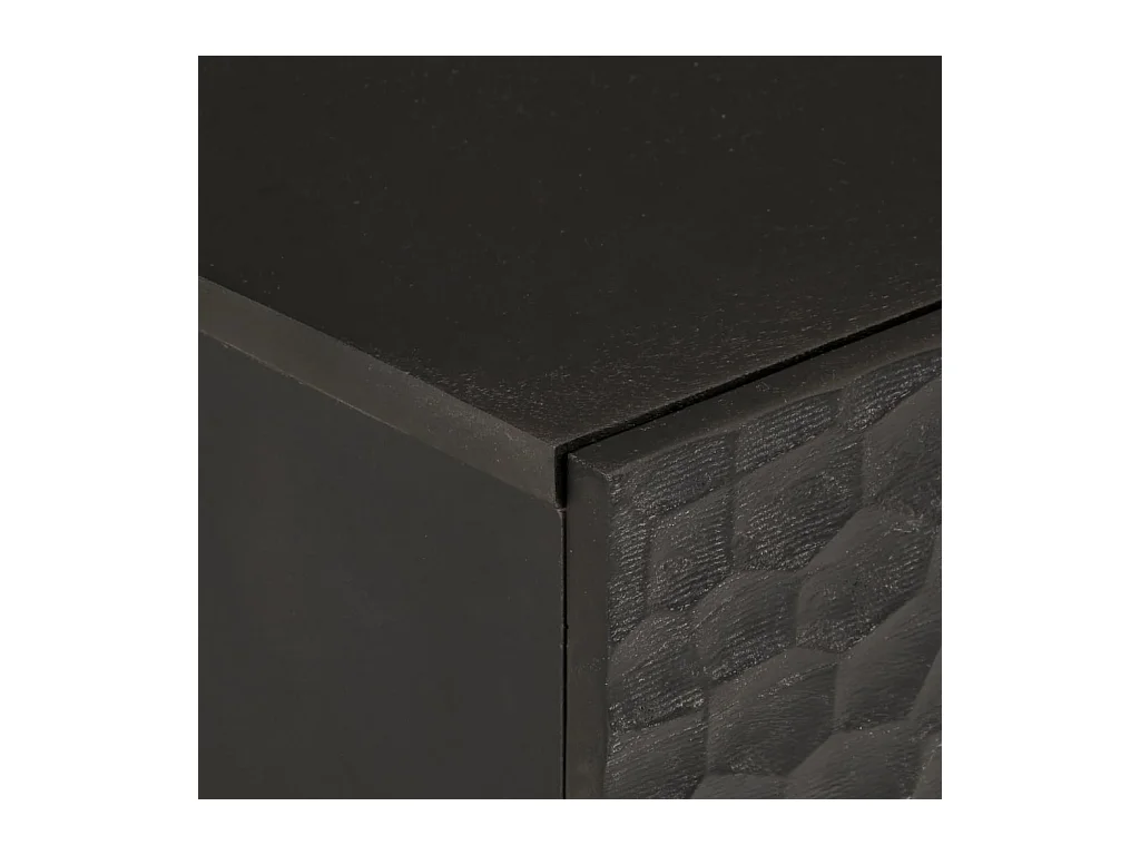 Asrin  Table de chevet noir 50x33x60 cm bois de manguier massif