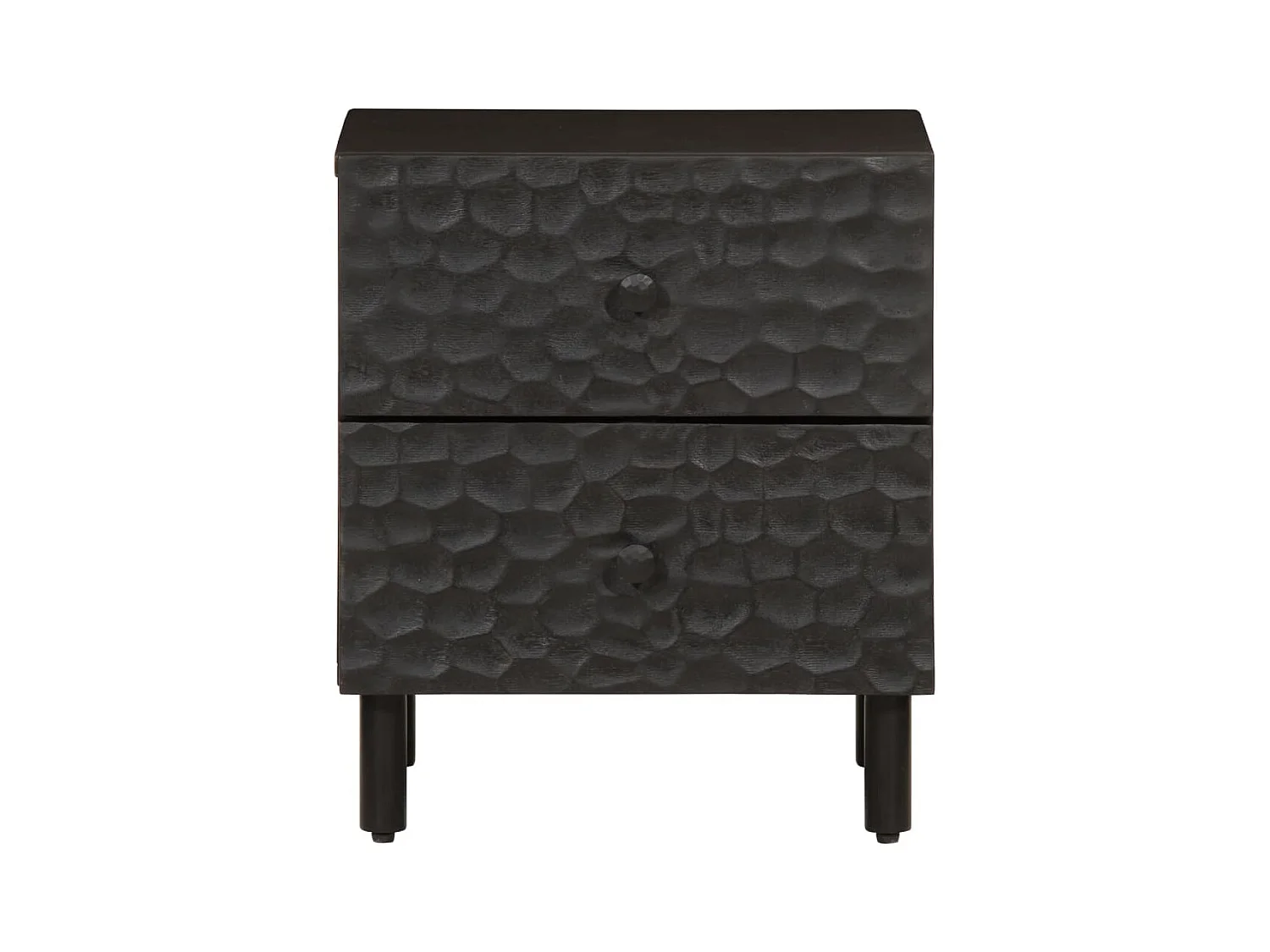 Mariëlle  Tables de chevet 2 pcs noir 40x33x46 cm bois de manguier solide