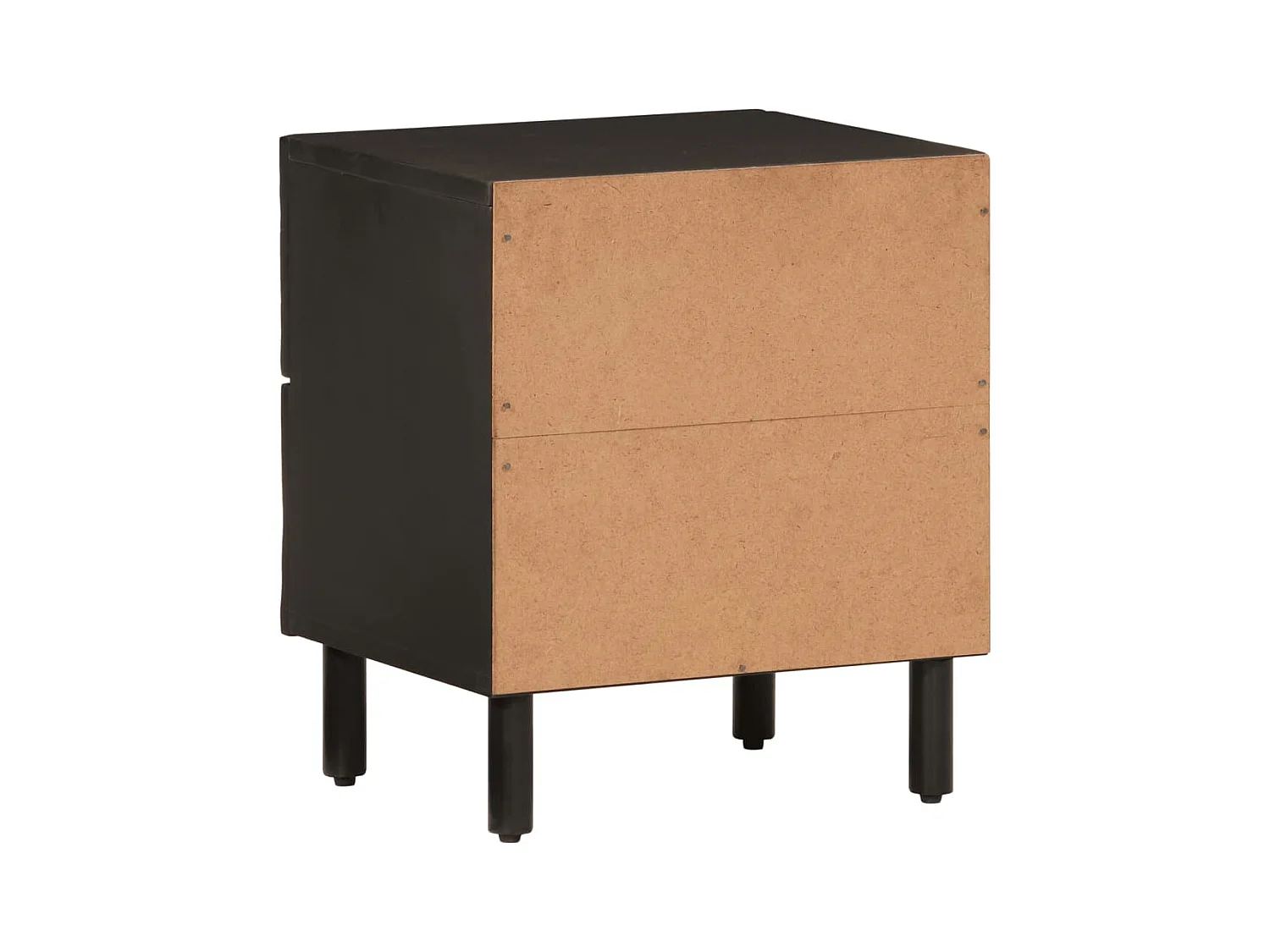 Mariëlle  Tables de chevet 2 pcs noir 40x33x46 cm bois de manguier solide