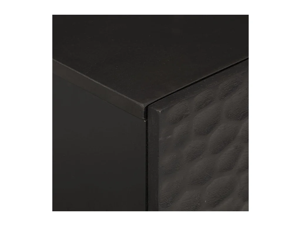 Mariëlle  Tables de chevet 2 pcs noir 40x33x46 cm bois de manguier solide