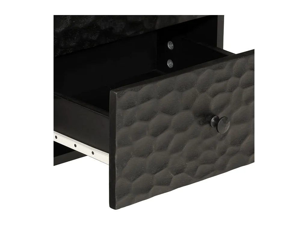 Mariëlle  Tables de chevet 2 pcs noir 40x33x46 cm bois de manguier solide