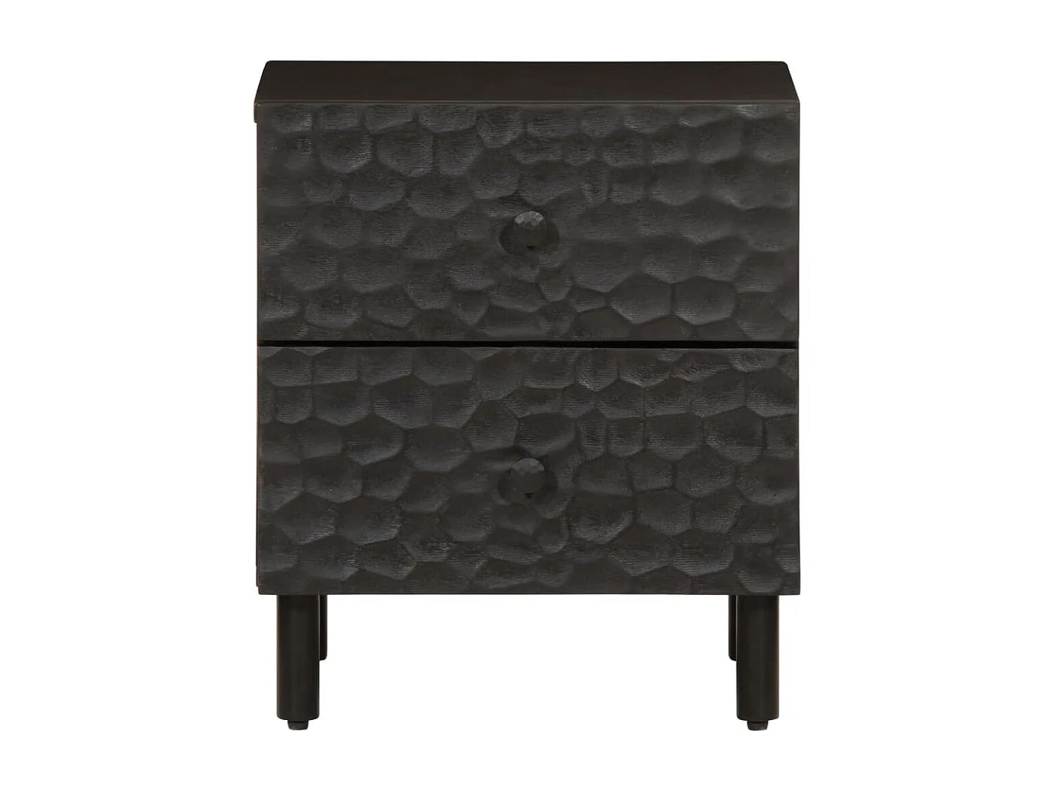 Mariëlle  Nachttische 2 Stk. Schwarz 40x33x46 cm Massivholz Mango