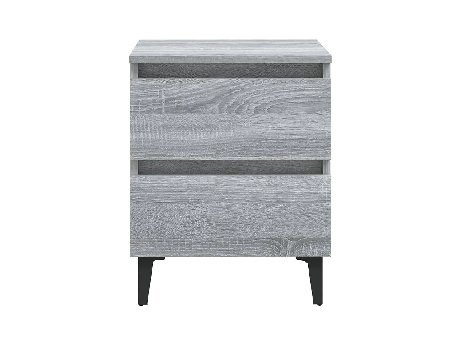 Orvieto  Table de chevet avec pieds en métal Sonoma gris 40x35x50 cm